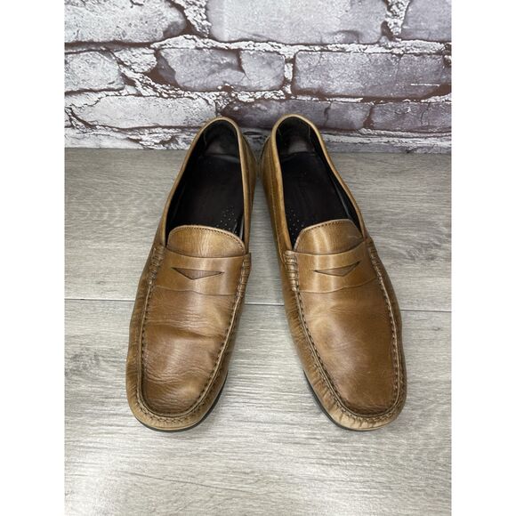 To Boot New York Brown Leather Penny Loafer Driving Shoes Men’s Sz 10.5D US/44EU - Picture 3 of 16